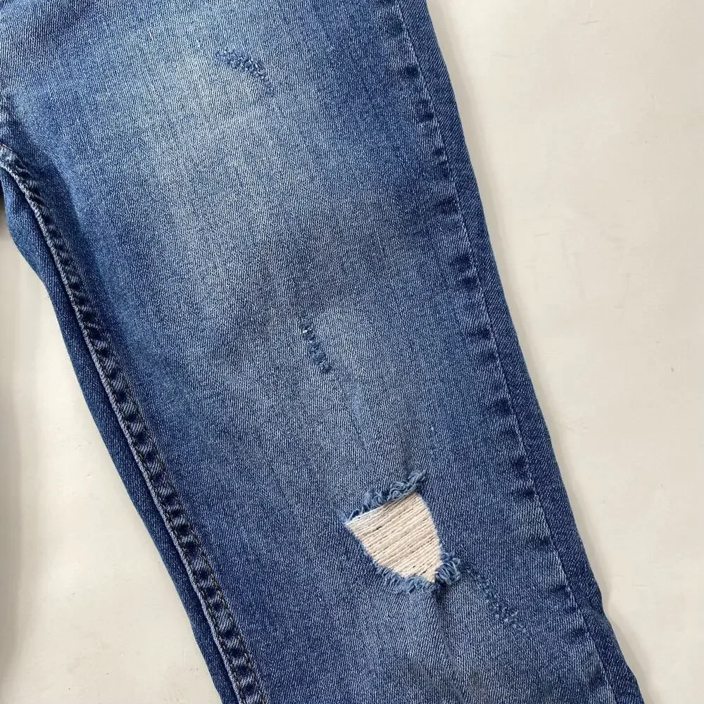 Free People Great Heights Jeans Frayed Hem Skinny Distressed Ripped Womens Sz 25